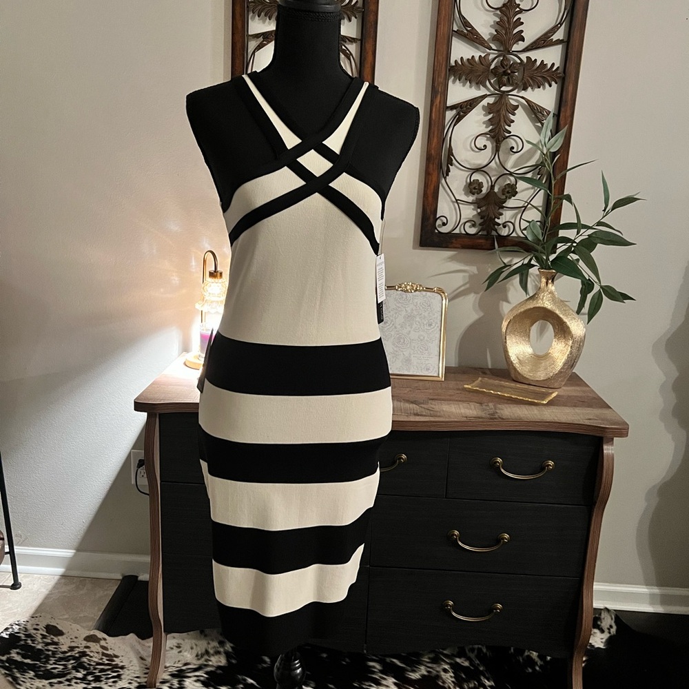 Black and White Striped Dress